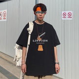 Men T Shirt Cotton All-Match Loose Ice Silk