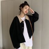 Women Knitted Cardigan Vintage Casual Loose Sweater