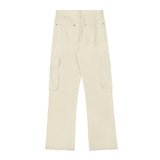 Men Jeans Workwear Pure Color All-Matching Multi-Pocket Loose
