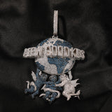 Jewelry Angel Earth Pendant Necklace Copper Inlaid Colorful Zircon Angel Pieces rapper Spectrum