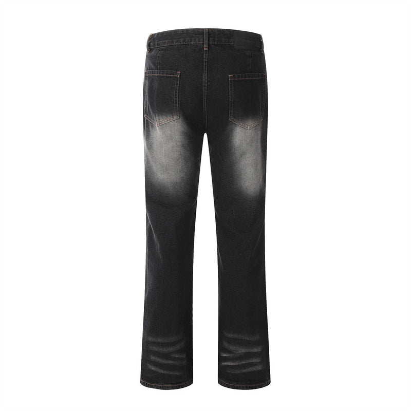 Men Jeans Spray Painting Loose All-Match Casual Slim Fit