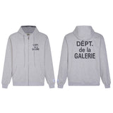Gallery Dept Hoodie Alphabet Slogan Cardigan Hooded Sweater