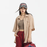 Unisex Shirt Retro Plaid Loose Casual