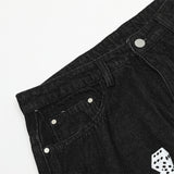 Men Jeans Retro Loose Casual Dice Printing