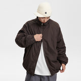 Unisex Coat Stand Collar Coat Loose Cotton Coat Lightweight