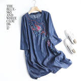 Women Dresses Denim Loose Shirt Dress