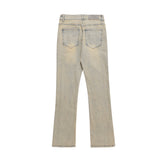 Men Jeans Topstitching Loose Casual Patchwork