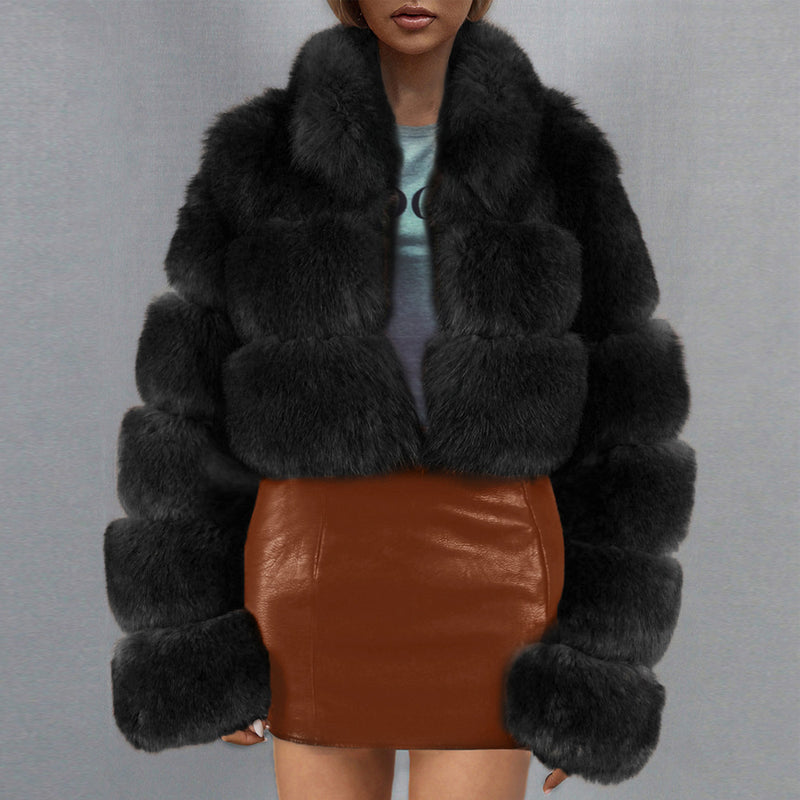 Women Fur Jacket Casual Fashion Short Coat