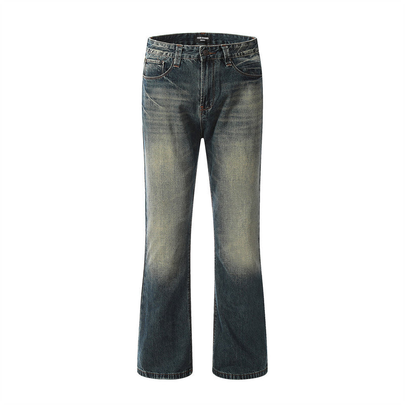 Men Jeans Retro Blue Loose-Fitting Casual