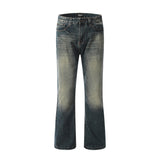 Men Jeans Retro Blue Loose-Fitting Casual