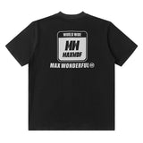 Men T-shirt Retro College Style Heavy Loose