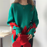 Women Pullover Sweater Vintage Loose Thick Knitted