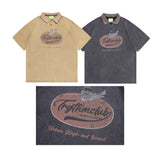 Men T-shirt Retro Alphabet Short Sleeve T-shirt for Men and Women