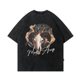 Men T-Shirt Retro Gradient Printing Loose All-Match