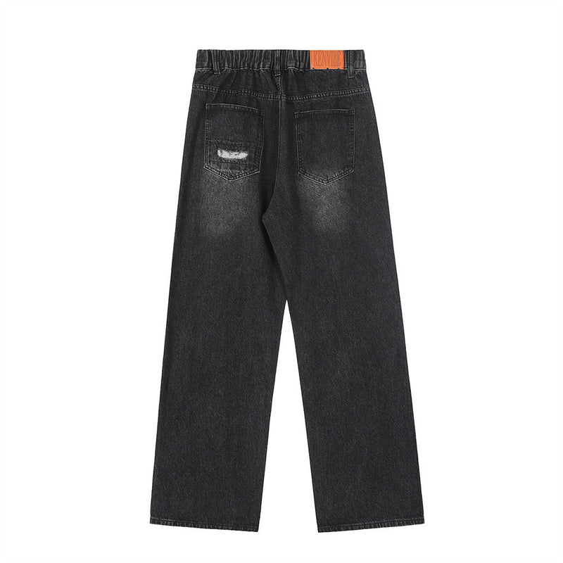 Men Jeans Hole & Patch Loose Casual
