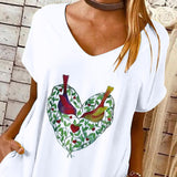 Valentine's Day Dress Loose V-neck Dress for Women