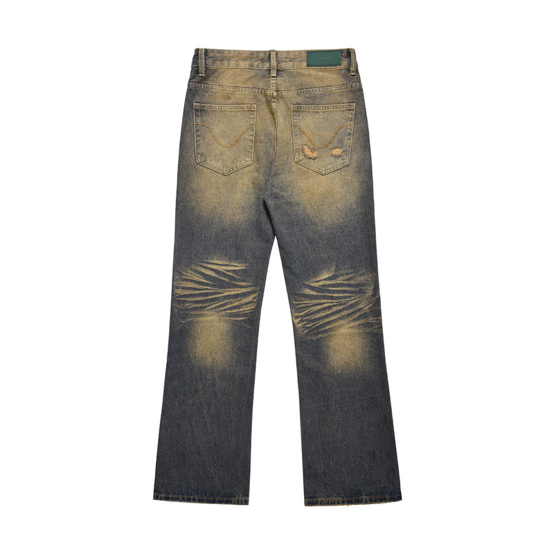 Men Jeans Indentation All-Match Loose