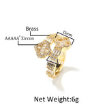 Rings ins Wind Clover Ring Copper with Zircon Spectrum St. Valentine's