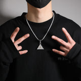 Jewelry Pyramid Eye Pendant Personality Necklace with Diamonds Royalty Dog Tags Spectrum