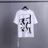Ow T Shirts 3D Twisted Sketch Graffiti Arrow Print