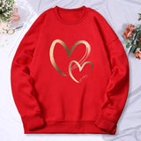 Love Pattern Printing Women'S Sweatshirt Simple Comfortable