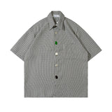 Short Sleeve Shirt Lapel Plaid Shirt Summer