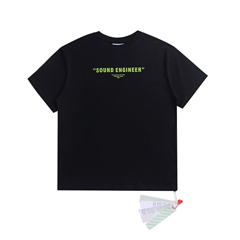 Ow T Shirts Graffiti Arrow Print Men and Women Short Sleeve