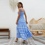 Women Dress Fashion Striped Spaghetti Straps Dress