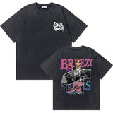 Washed Vintage Rapper Chris Brown 11:11 Tour Print T Shirt