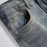 Men Jeans Ripped Worn Loose