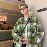 Men Shirts Plaid Loose plus Size Casual Jacket