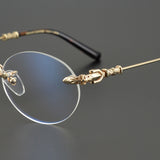 CHH Chrome Hearts Glasses Versatile Plated Vintage Round Glasses Frame Myopia Glasses Frame