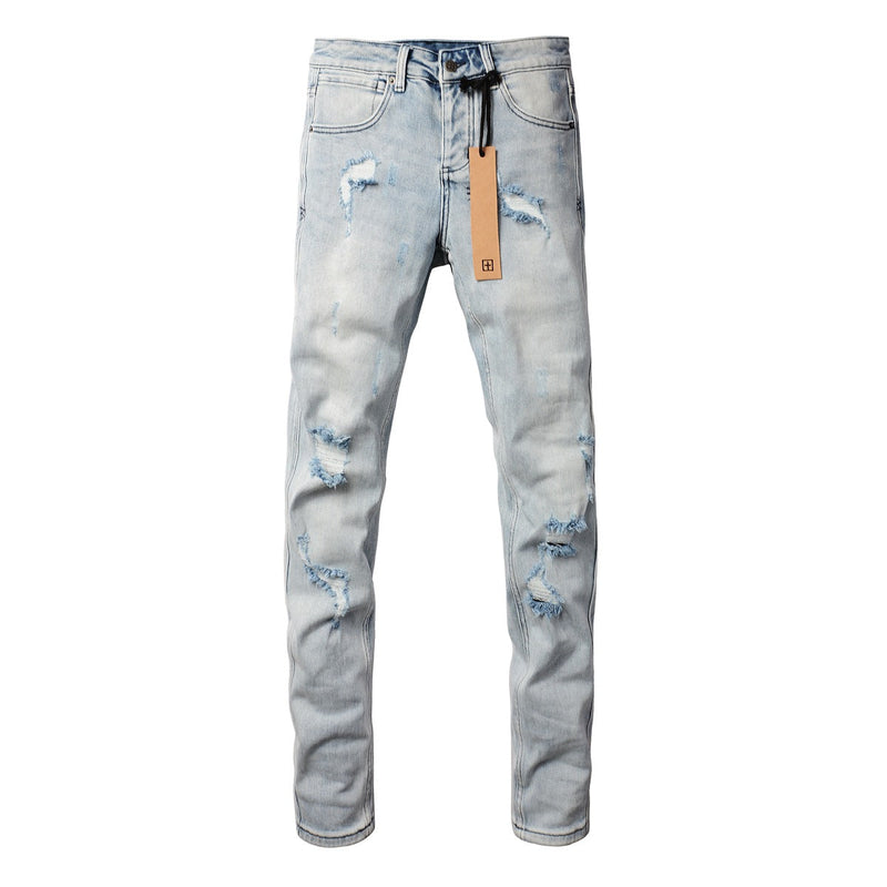 KSUBI Jeans Slim Fit Casual Stretch Ripped Jeans