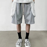 MIJKO Mens Shorts Spliced Side Large Pockets Shorts