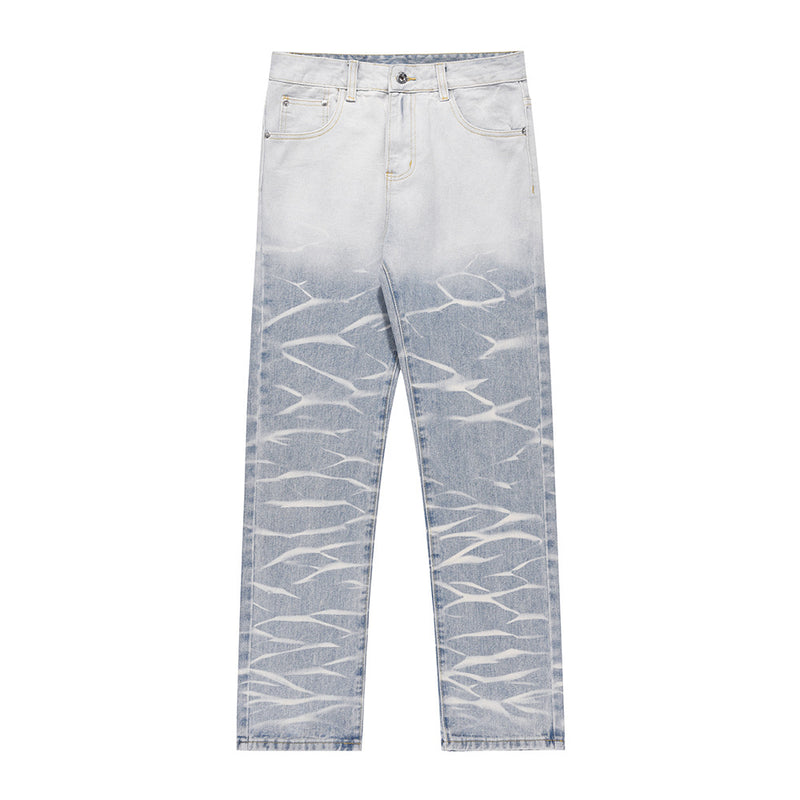 Men Jeans Gradient Color Loose Casual