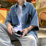 Men Shirts Workwear Denim Shirt Summer Coat