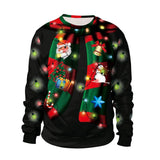 Black Christmas Sweater Winter Christmas 3D Printing Casual Loose Sweatshirt