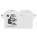 Hellstar T Shirt Vintage Old Print Loose Casual Crew Neck Short Sleeve T-Shirt