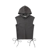 Men T-Shirt Hooded Sleeveless Top