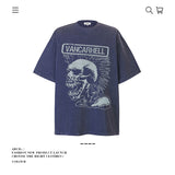 American vintage street T-shirt pure cotton men's and women's summer loose