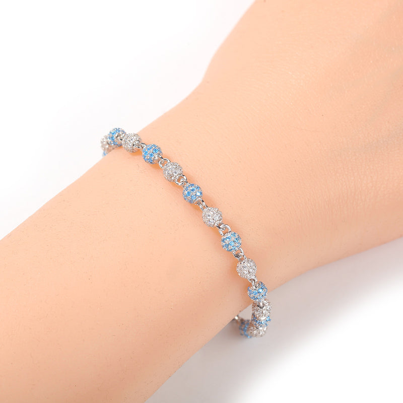 Bracelet Copper Zircon Bracelet Round Bead Bracelet ins St. Valentine's Royalty