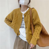 Women Knitted Cardigan Retro Loose Knitted Cardigan