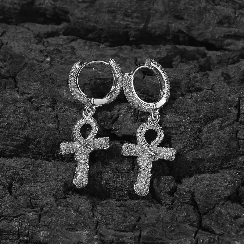 Earrings Zircon Ankh Earrings Ankh Crosses Egypt Pieces