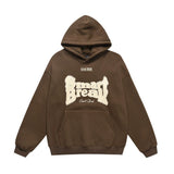 Men Fleece Lined Hoodie Winter Hooded Sweater Men Oversize Letters Printed Loose Long Sleeves
