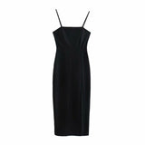 Women Dresses Slim Fit Slimming Spaghetti Straps Dress