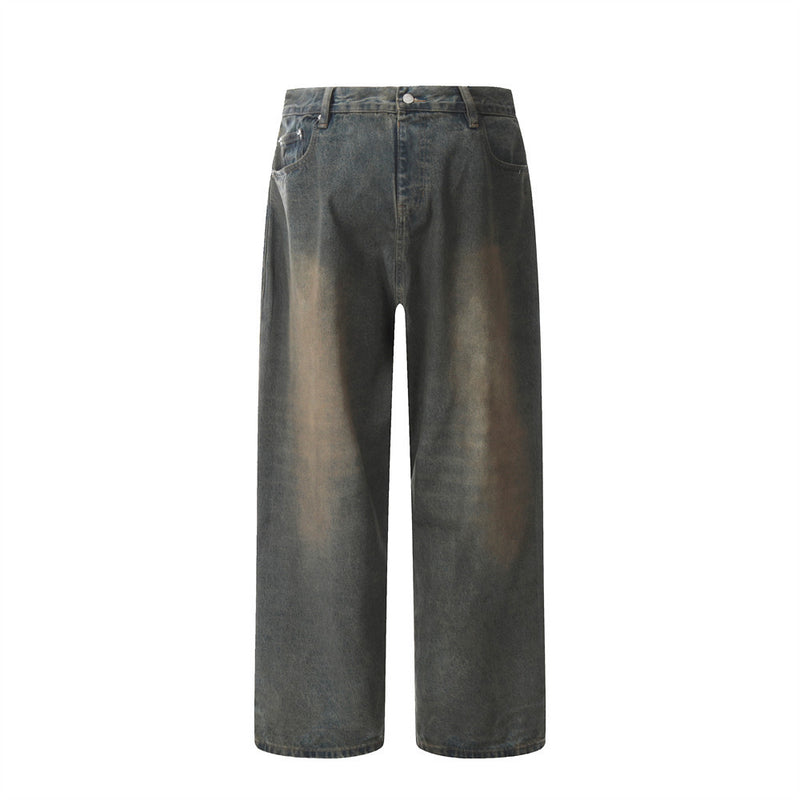 Men Jeans Old and Dirty Loose Casual