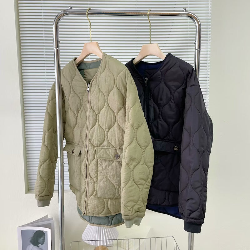 Women Cotton Coat Double-Sided Thin Cotton Jacket