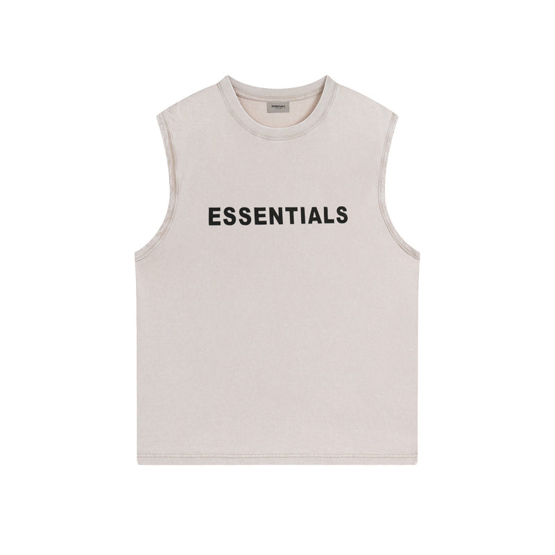 Fog Essentials tank spring and summer FOG double line pressure glue letter washing water old vest