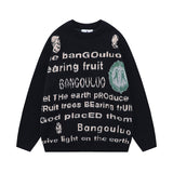 Women Sweater Tie-Dyed Tapered Collar Knitted Sweater Cross Loose All-Match