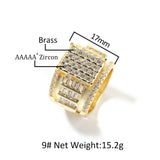 Rings Hip Hop Square Ring Copper Zircon Adjustable St. Valentine's Spectrum